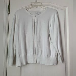 I have three white sweaters that are the brands old navy, worthington, & george.